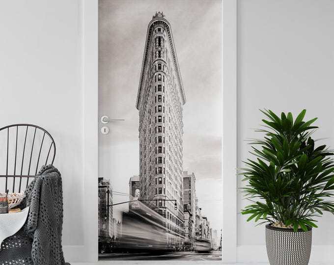 Sticker Decal for Door, Window, Fridge, New York Palace, Peel and Stick PVC