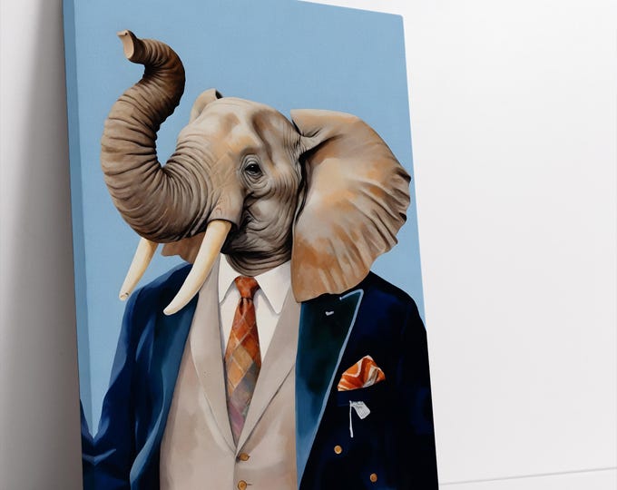 Elephant Fashion Canvas Print: Pop Art Reproduction, Ready to Hang