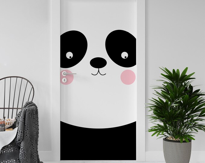 Sticker Decal for Door, Window, Fridge, Panda, Peel and Stick PVC