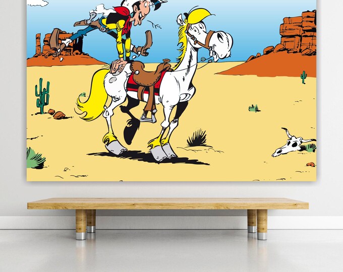 Lucky Luke Jolly Jumper Art Print, Ready to Hang Canvas