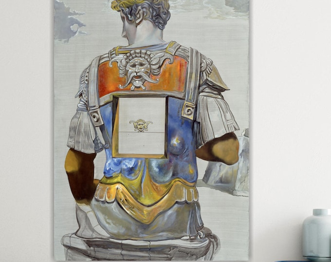 Salvador Dalì Statue Art Canvas Print: Handmade Italian Art Reproduction