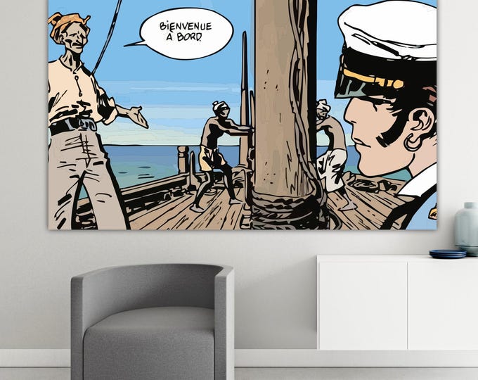 Corto Maltese Anime Comic Welcome on Board  Artistic Reproduction Canvas Print Ready to hang
