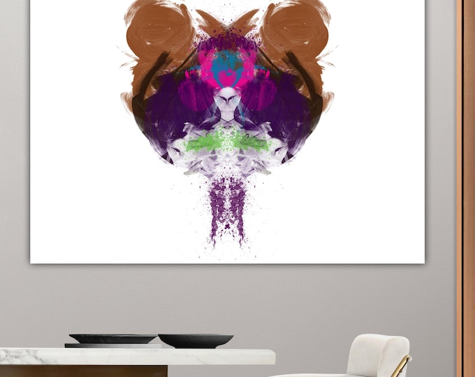 Rorscach Ink Art Reproduction, Abstract Canvas Print: MC31 Ready to Hang