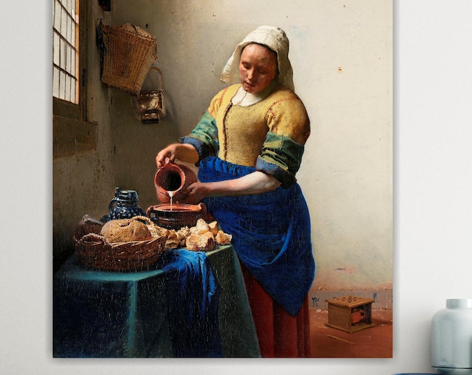 Vermeer Milkmaid Canvas Print: Art Reproduction, Ready to Hang or Rolled Canvas