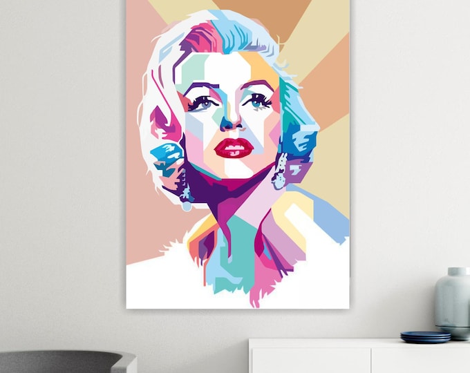 Monroe Pop Portrait, Canvas Art Print: Reproduction on Canvas Ready to Hang