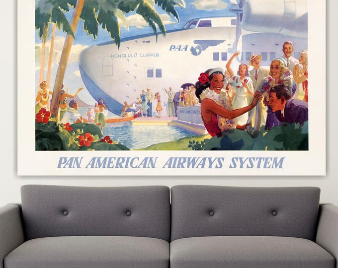 Panamericana Honololu Haway Artistic Reproduction Canvas Print: Handmade Movie art