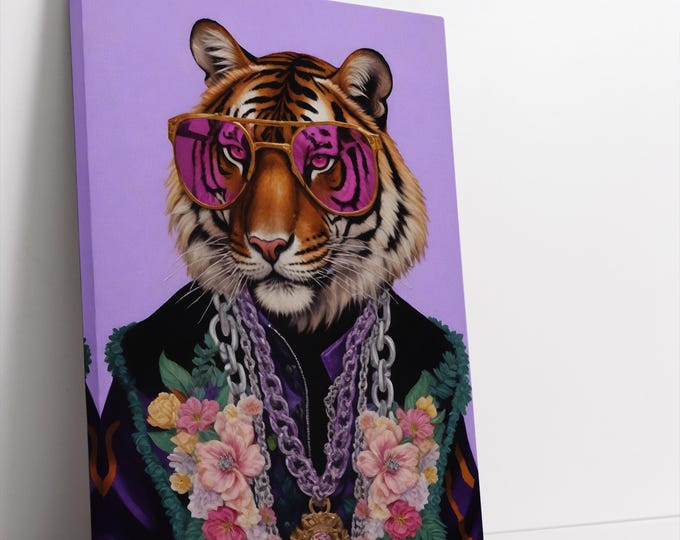 Tiger Fashion Canvas Print: Pop Art Reproduction, Ready to Hang
