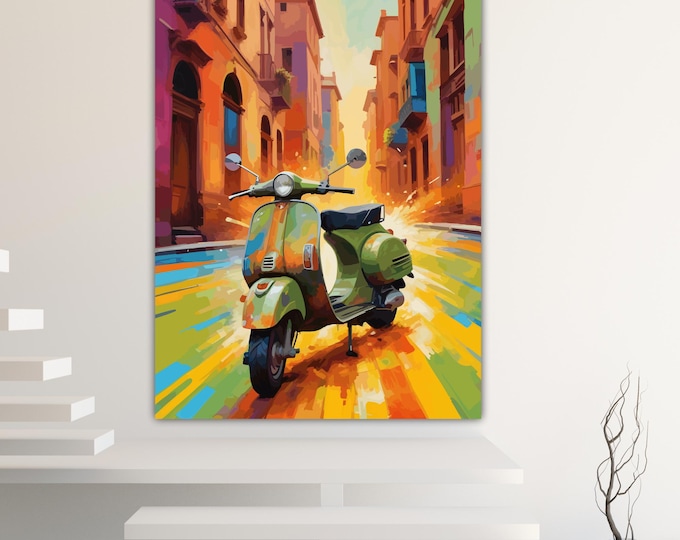 Vintage motorcycle Canvas Print: Automotive Reproduction Ready to Hang