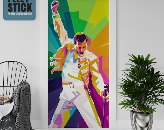 Sticker Decal for Door, Window, Fridge, Freddy Pop Reproduction, Peel and Stick PVC