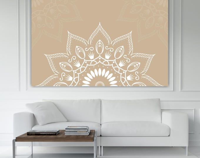 Boho Mandala Abstract Canvas Print Ready to Hang: contemporary wall art