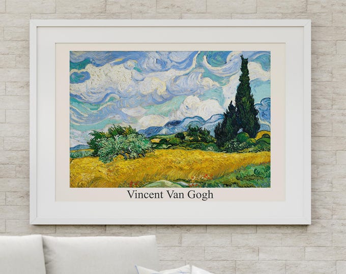 Digital download Vincent Van Gogh, Cypresses, Reproduction, Art print for wall decoration