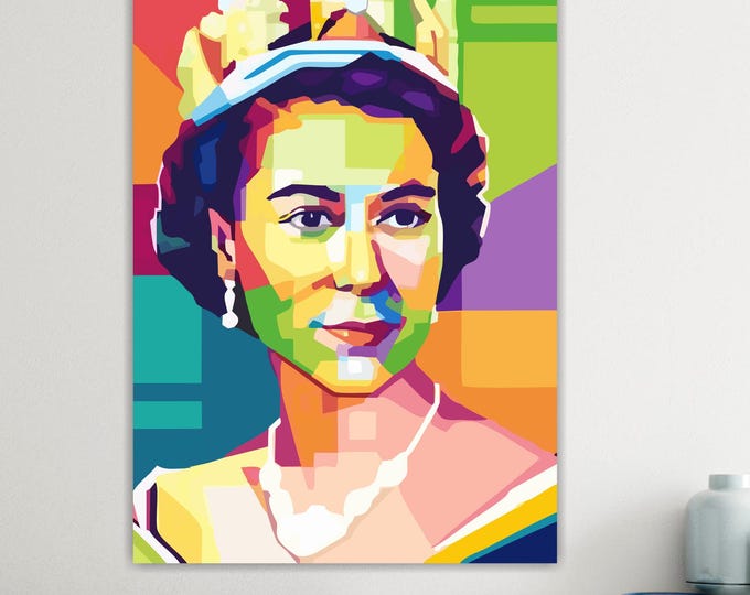 Queen Elizabeth Portrait, Canvas Art Print: Reproduction on Canvas Ready to Hang