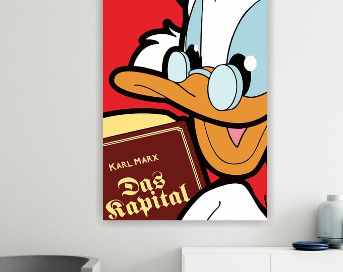Duck Marx, Street Art Canvas Print: Pop Art Reproduction, Ready to Hang