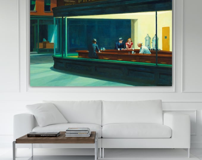 Edward Hopper Nightwalks Canvas Print: Art Reproduction, Ready to Hang or Rolled Canvas