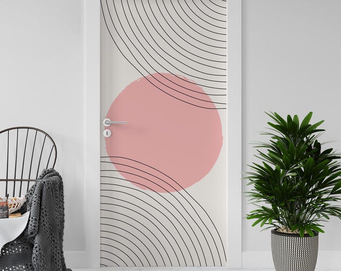 Sticker Decal for Door, Window, Fridge, Boho03 Abstract, Peel and Stick PVC