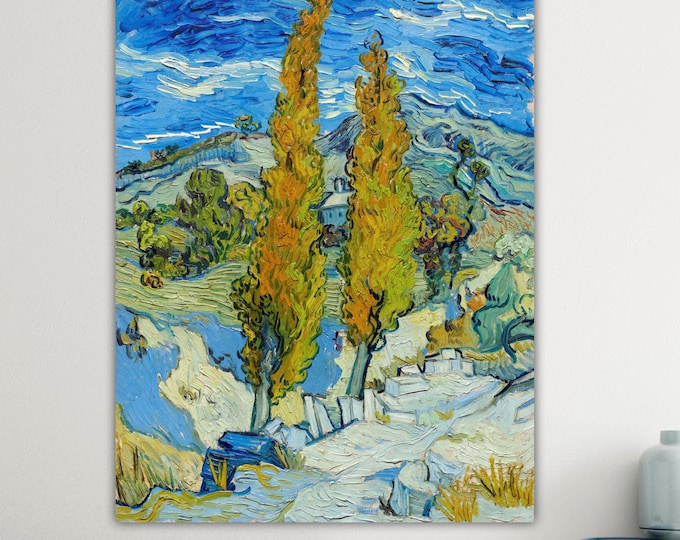 Van Gogh Poplars Remy Canvas Print: Handmade Italian Art Reproduction