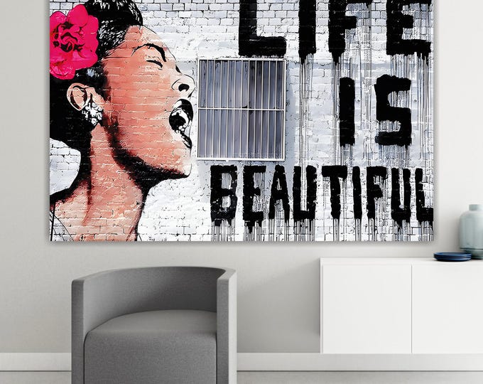 Graffiti Banksy Life, Art Reproduction, Print on canvas, poster or ready to hang