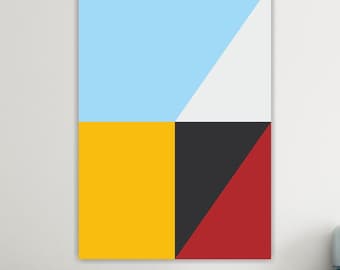 Abstract Triangle5 Bauhaus Canvas Print: Art Reproduction Ready to Hang