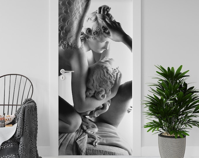 Sticker Decal for Door, Fridge, Amore & Psiche Reproduction, Peel and Stick PVC