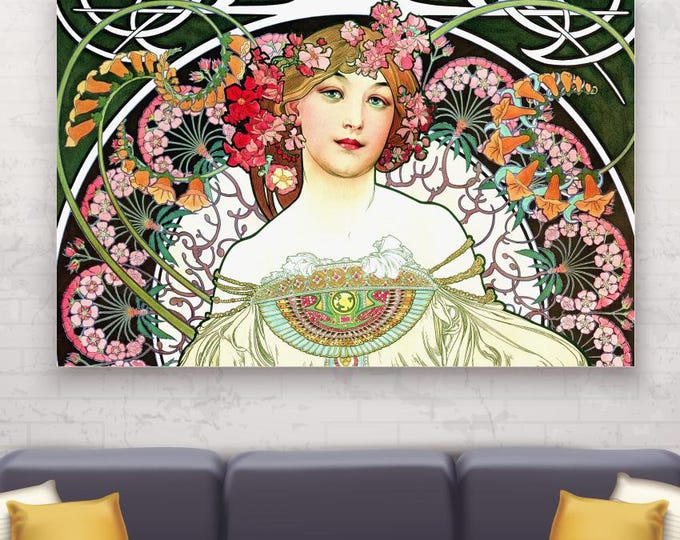 Alfons Mucha Spring Art Canvas Print: Handmade Italian Art Reproduction