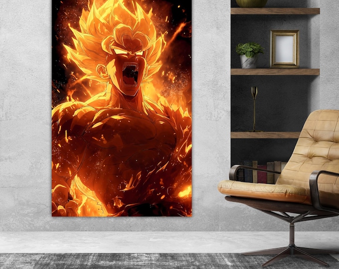 Dragon Ball Z Goku Super Sayan Canvas Print - Anime Comic Art, Ready to Hang
