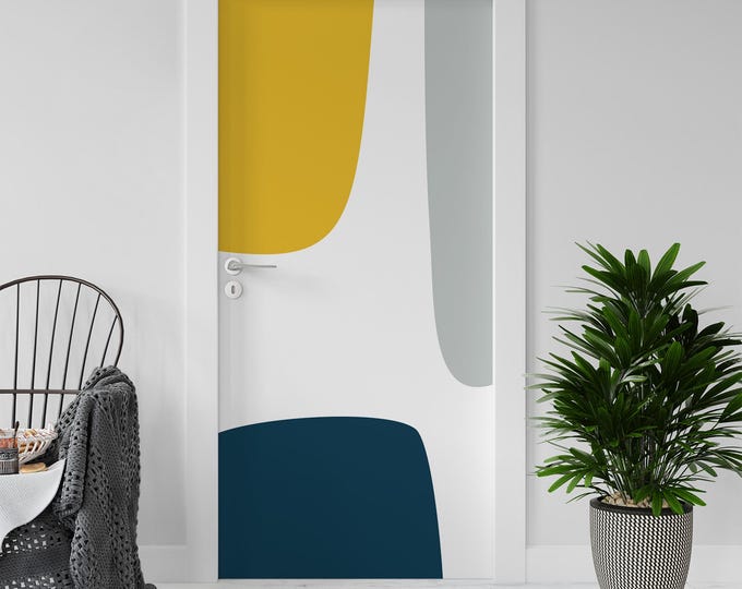 Sticker Decal for Door, Window, Fridge, Boho01 Abstract, Peel and Stick PVC