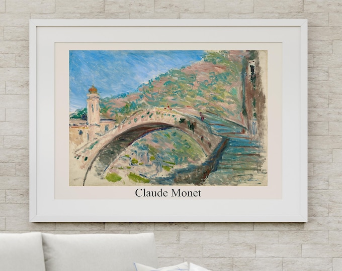 Digital download Claude Monet, Dolceacqua, Reproduction, Art print for wall decoration. Printable picture.