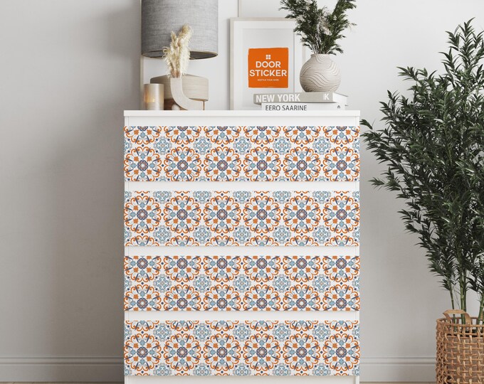 Personalized adhesives IKEA MALM dresser overlay, Capri , Coverings for 2, 3, 4, 6 drawers