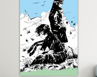 Corto Maltese Goodbye, Pint on canvas, poster or ready to hang, art deco