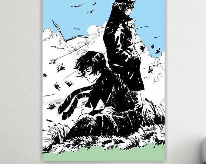 Corto Maltese Goodbye, Pint on canvas, poster or ready to hang, art deco