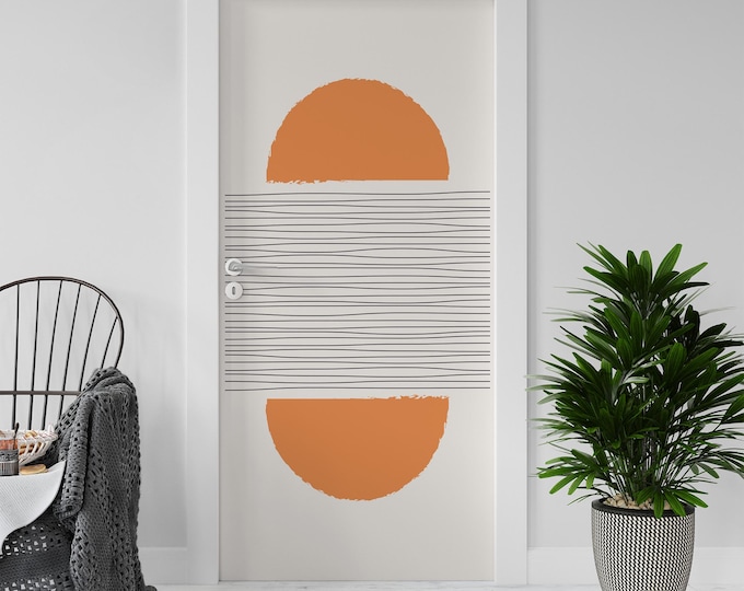 Sticker Decal for Door, Window, Fridge, Boho06 Abstract, Peel and Stick PVC