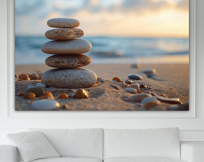 Zen Sunrise Canvas Print: Yoga Art Reproduction, Ready to Hang or Rolled Canvas