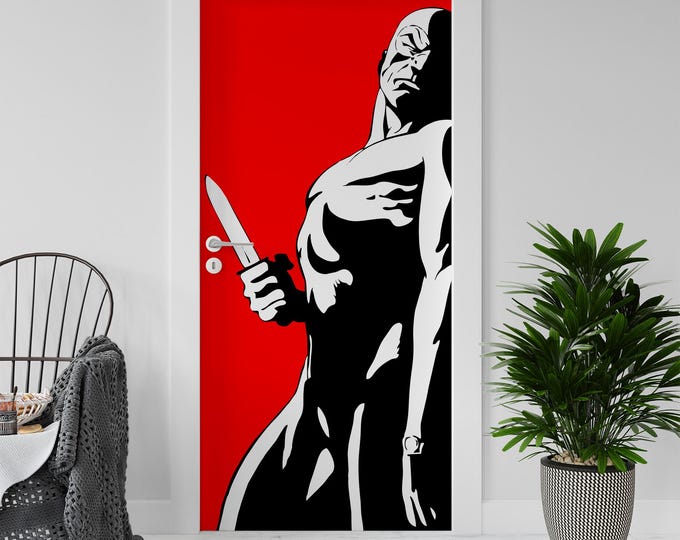 Sticker Decal for Door, Window, Fridge, Diabolik Red Back Reproduction, Peel and Stick
