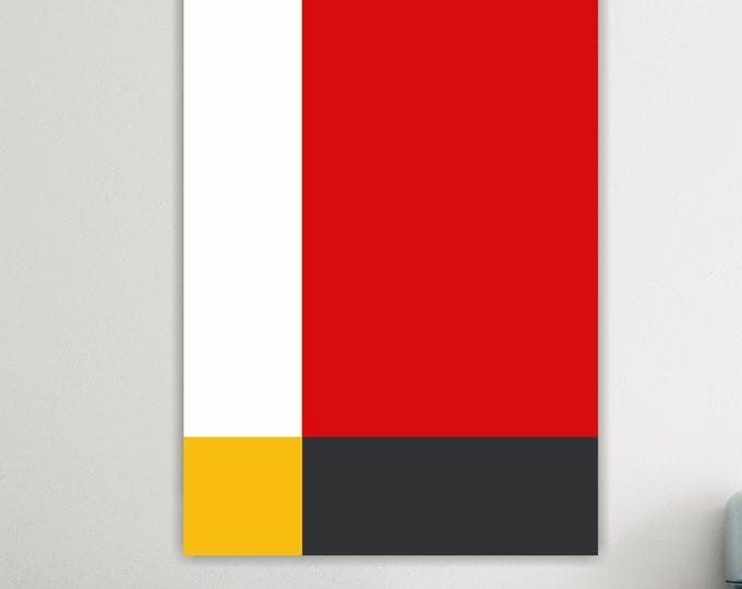 Bauhaus White Red Yellow Geometric Canvas Print: Art Reproduction Ready to Hang