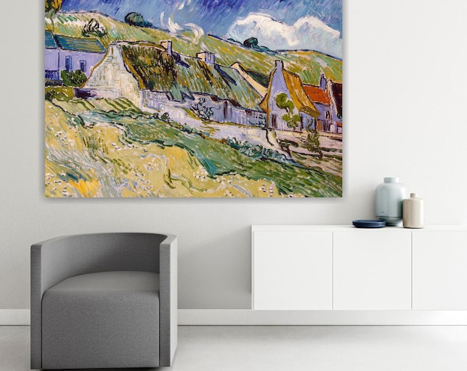 Van Gogh Cottages Canvas Print: Handmade Italian Art Reproduction