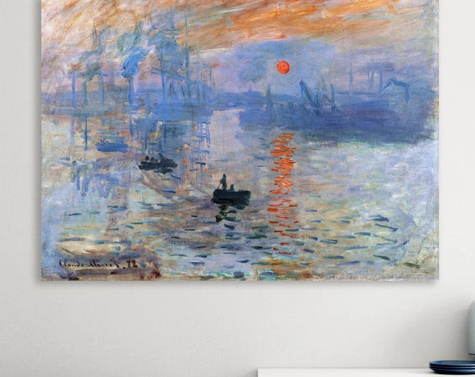 Monet Sunrise Canvas Print: Art Reproduction, Ready to Hang or Rolled Canvas