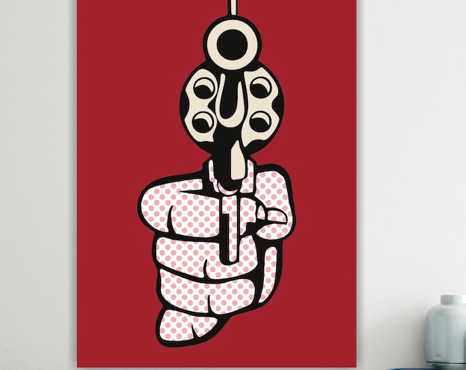 Roy Lichtenstein "Gun" Canvas Print: Pop Art Reproduction, Ready to Hang