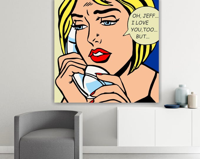 Roy Lichtenstein Girl Calling Canvas Print: Pop Art Reproduction
