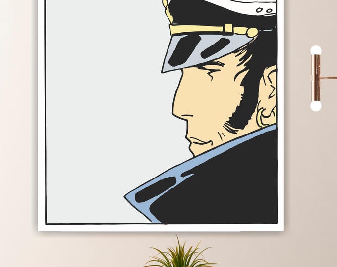 Corto Maltese Canvas Print: Captain, Artistic Reproduction - Ready to Hang or Rolled Canvas