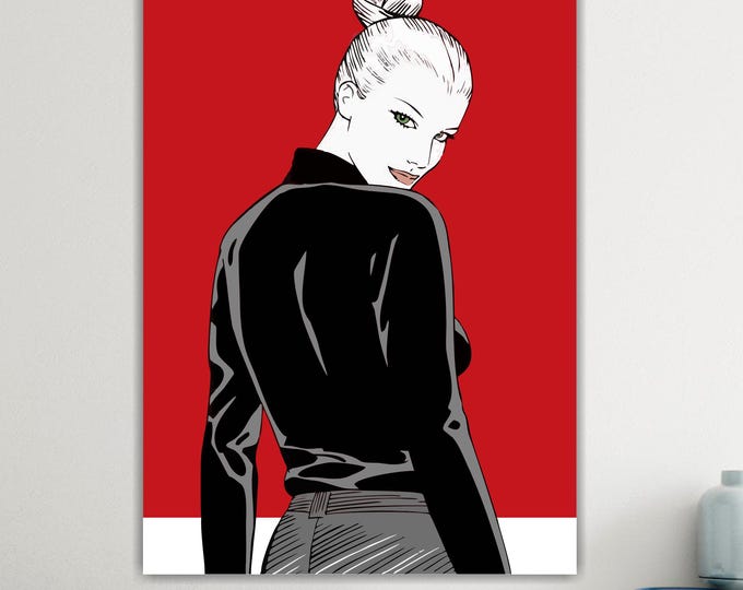 Eva Kant Canvas Print: Diabolik Comic Art, Ready to Hang or Rolled Canvas