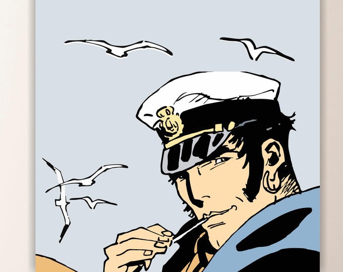 Corto Maltese Canvas Print: Seagull, Artistic Reproduction - Ready to Hang or Rolled Canvas