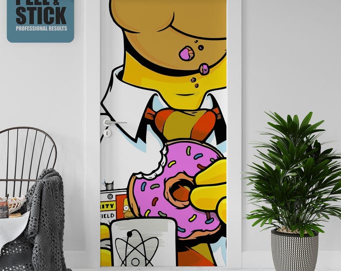 Sticker Decal for Door, Window, Fridge, Donut Lover, Peel and Stick PVC