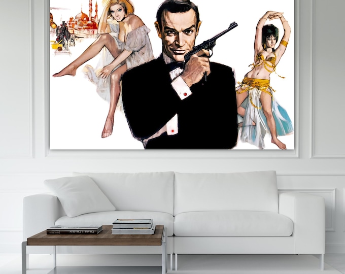 Print on canvas Film 007, Art Reproduction, From Russia With Love. Poster or picture to hang, interior decoration.