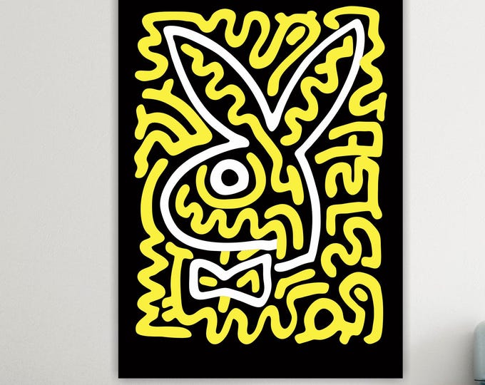 Keith Haring Rabbit Canvas Print: Pop Art Reproduction, Ready to Hang or Rolled Canvas