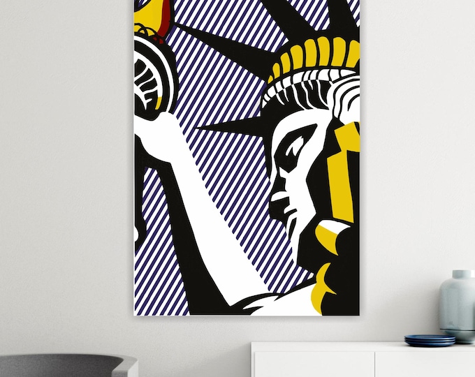 Roy Lichtenstein Statue of Liberty Print: Pop Art Canvas Reproduction