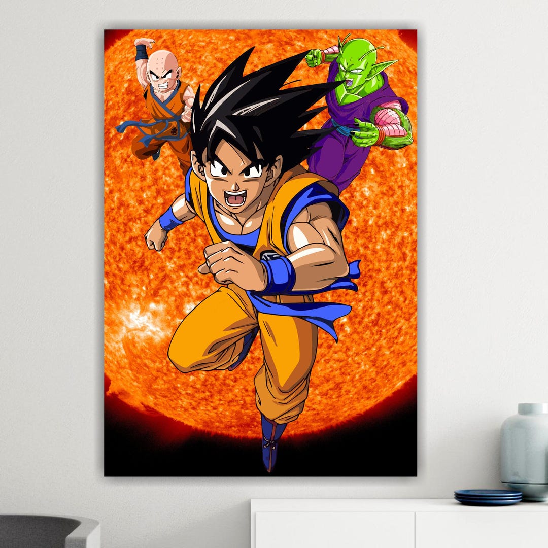 Handmade Son Goku Canvas Print: Dragon Ball Anime Art, Ready to Hang - Etsy
