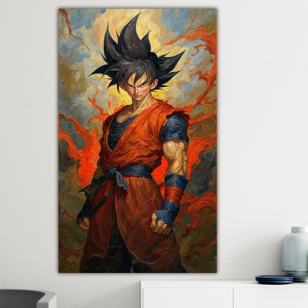 Dragon Ball Goku Artistic Reproduction Canvas Print Ready to Hang Anime ...