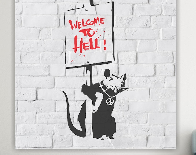 Graffiti Hell Banksy style, Art Reproduction Canvas Print: Pop Art