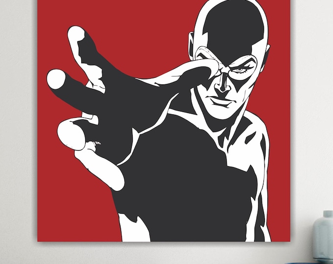 Diabolik Comic Art Print on Canvas: Italian Handmade Home Decor
