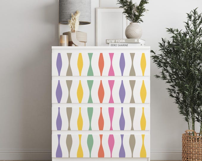Personalized adhesives IKEA MALM dresser overlay, Colours, Coverings for 2, 3, 4, 6 drawers